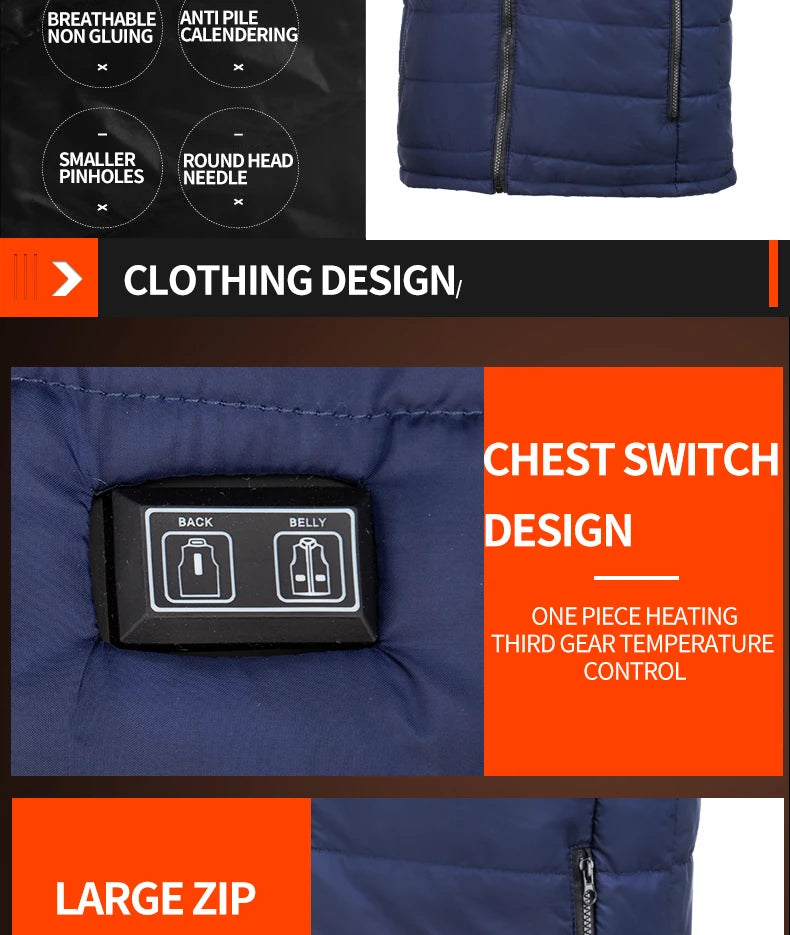 Heated Vest Zones Electric Heated Jackets