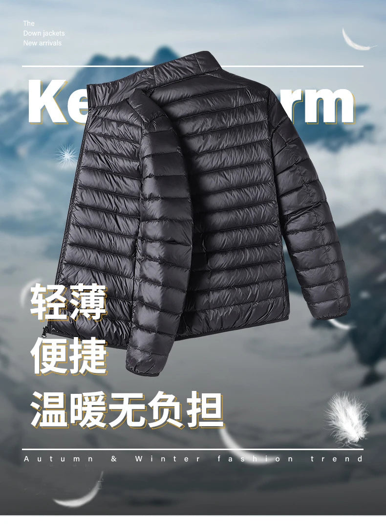 Mens  Portable Ultra Light Thin  White Duck Down Jackets