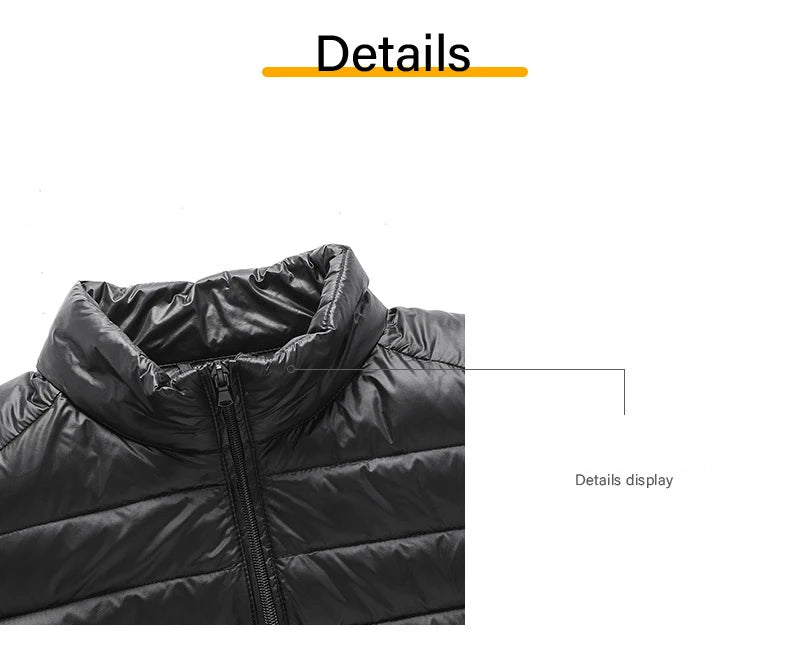 Mens  Portable Ultra Light Thin  White Duck Down Jackets