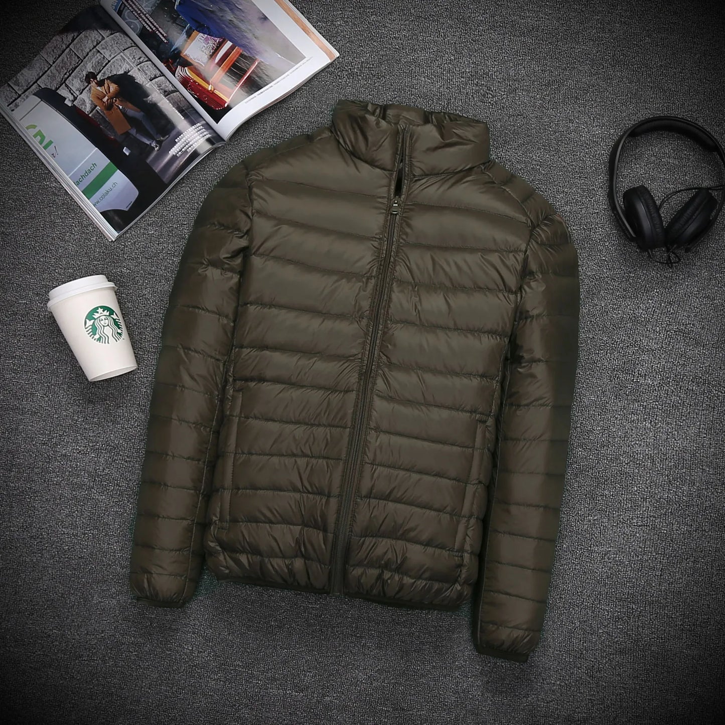 Mens  Portable Ultra Light Thin  White Duck Down Jackets